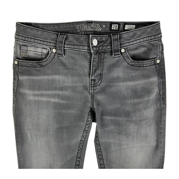 Miss Me Mid-Rise Skinny Jeans  Women's Size 28  Gray Denim  Plain Pocket - Picture 3 of 11